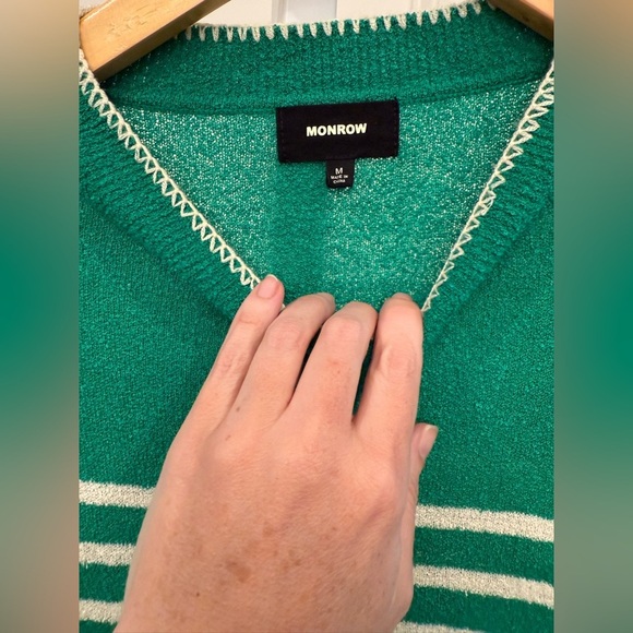 Monrow Boucle Knit Striped Sweater - Picture 8 of 12